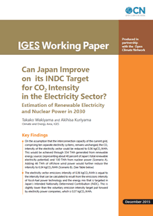 Can Japan improve on its INDC-based target for CO2 intensity in the electricity sector? estimation of renewable electricity and nuclear power in 2030